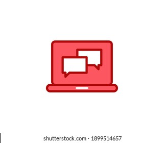 Line Laptop icon isolated on white background. Outline symbol for website design, mobile application, ui. Electronics pictogram. Vector illustration, editorial stroсk. 
