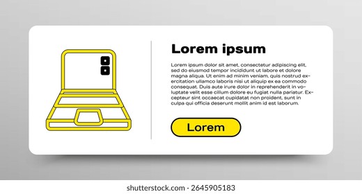 Line Laptop icon isolated on white background. Computer notebook with empty screen sign. Colorful outline concept. Vector