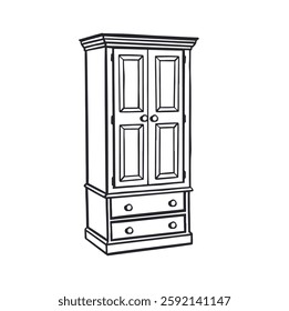 Line large carpenter, black monochrome vector