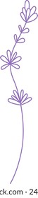 Line Lavender Branch Vector Illustration