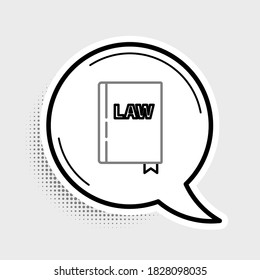 Line Law book icon isolated on grey background. Legal judge book. Judgment concept. Colorful outline concept. Vector