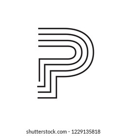 Line Layers P Letter Logo