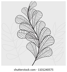 Line leaf black color design background illustration wallpaper