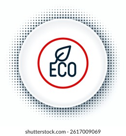Line Leaf Eco symbol icon isolated on white background. Banner, label, tag, logo, sticker for eco green. Colorful outline concept. Vector