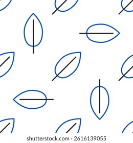 Line Leaf icon isolated seamless pattern on white background. Fresh natural product symbol. Colorful outline concept. Vector