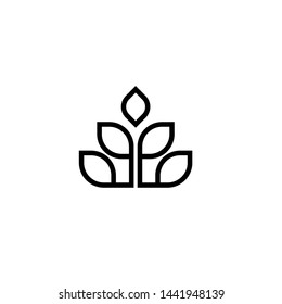 Line leaf icon. white background. Vector illustration. Leaf organic logo.