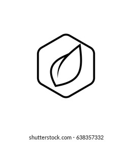 Line Leaf Logo With Frame V