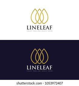 line leaf logo and icon Vector design Template. Vector Illustrator Eps10