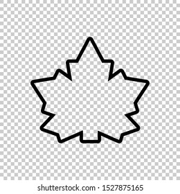 line leaf maple icon isolated on transparent background