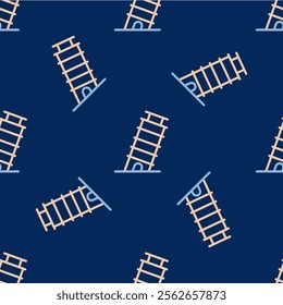 Line Leaning tower in Pisa icon isolated seamless pattern on blue background. Italy symbol.  Vector