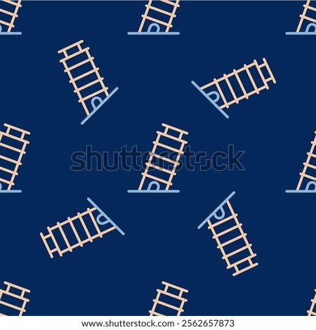 Line Leaning tower in Pisa icon isolated seamless pattern on blue background. Italy symbol.  Vector