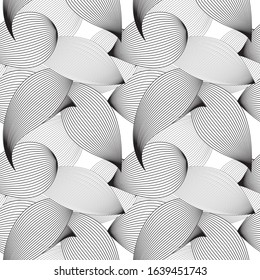line leaves seamless vector illustration EPS pattern geometric abstract background wallpaper texture fabric black and white
