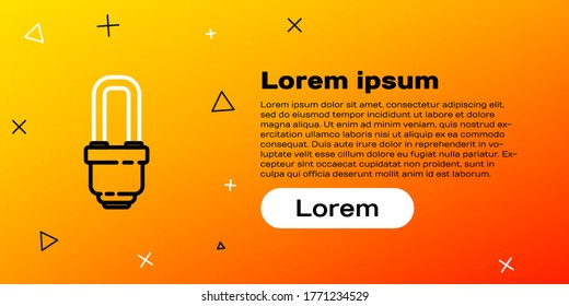 Icono de la bombilla LED de línea aislado en el fondo amarillo. Bombilla de iluminación LED económica. Ahorra la lámpara de energía. Concepto de esquema colorido. Ilustración vectorial