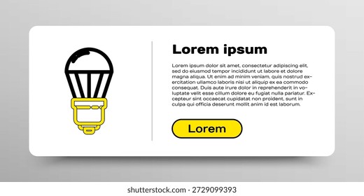 Icono de la bombilla de la línea led aislado en el fondo blanco. Bombilla led iluminada económica. Guardar · lámpara de energía. Concepto de contorno colorido. Vector