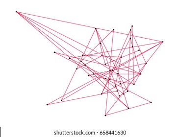 Line Lei for map of Europe. Abstract geometric background. Vector lines pattern.