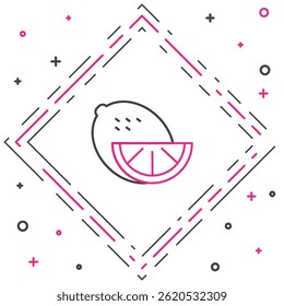 Line Lemon icon isolated on white background. Colorful outline concept. Vector