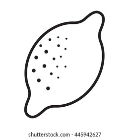 Line lemon icon for web and mobile. Isolated minimalistic flat design lemon on the white background. Vector illustration