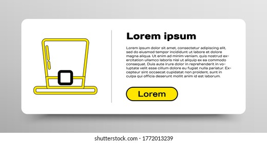 Line Leprechaun hat icon isolated on white background. Happy Saint Patricks day. Colorful outline concept. Vector