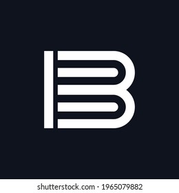 Line letter B book logotype. Abstract logo icon design