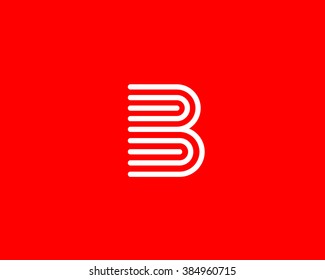 Line letter B book logotype. Abstract moving airy logo icon design, ready symbol creative vector sign.