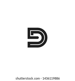 Line letter D logotype. Abstract moving airy logo icon design, ready symbol creative vector sign.