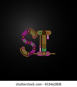 Line letter design. Logo concept