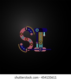 Line letter design. Logo concept