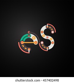 Line letter design. Logo concept