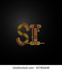 Line letter design. Logo concept