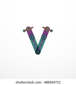 Line letter design. Logo concept