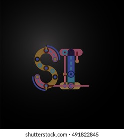 Line letter design. Logo concept