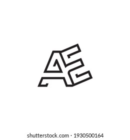 line letter A E logo design concept