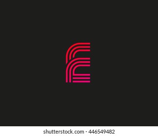 Line letter E logotype. Abstract moving airy logo icon design, ready symbol creative finger print vector sign. 