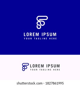 Line letter F logotype with minimalist style.