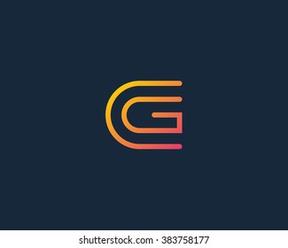 Line letter G logotype. Abstract moving airy logo icon design, ready symbol creative vector sign.