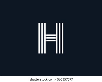 Line Letter H Logo design concept. Creative emblem template. Graphic Alphabet Symbol for Corporate Business Identity. Vector graphic element
