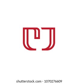 Line Letter Initial CJ / MC / MJ / M Logo Design Template