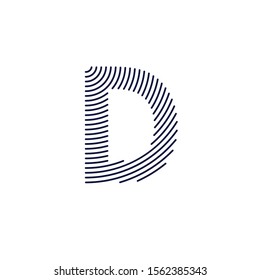 Line letter initial D logo vector design template