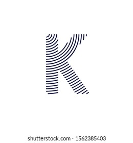 Line letter initial K logo vector design template