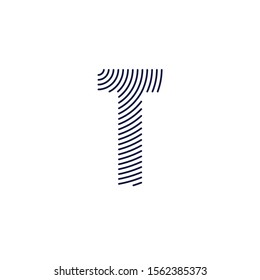 Line letter initial T logo vector design template