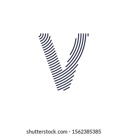 Line letter initial V logo vector design template