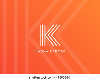 Line letter K logo. Abstract logotype design, creative vector sign. Abstract monogram business symbol