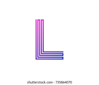 Line Letter L Icon Logo Design Element