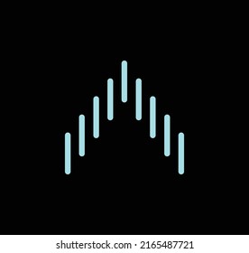 Line letter A logotype. Abstract moving airy logo icon design, Letter A vector