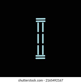 Line letter I logotype. Abstract moving airy logo icon design, Letter I vector