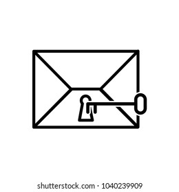line letter message with key style security