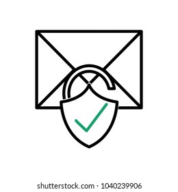 line letter message with padlock good security