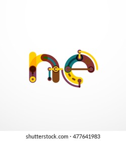 Line letter N E design. Logo concept