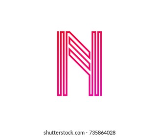 Line Letter N Icon Logo Design Element
