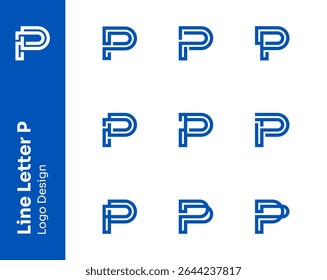 Line Letter P Logo Design Abstract Identity Template Concept